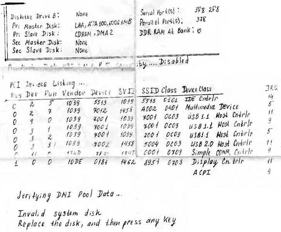 Письмо системному администратору на вопрос "а что написано на экране?"